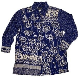 VTG 90s Y2K Koos Of Course Patchwork Floral Geo Art To Wear Button Shirt M